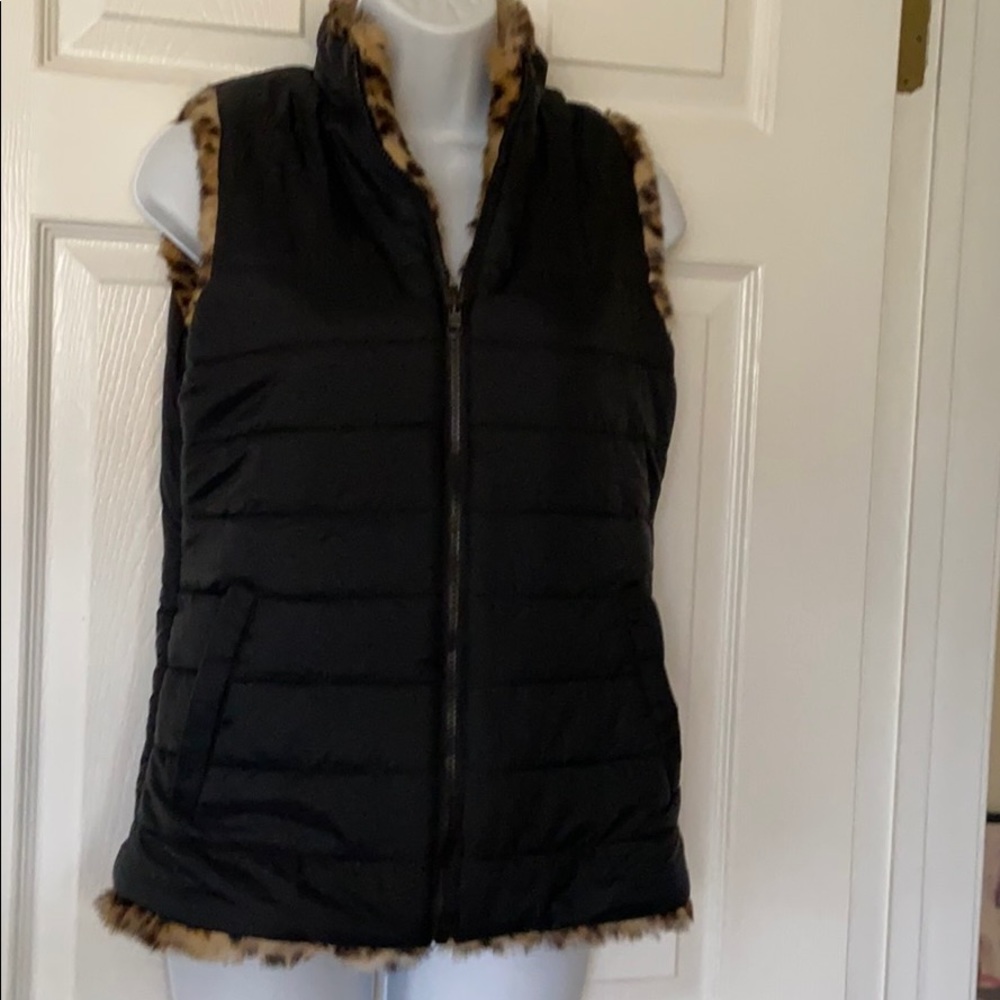 J. McLaughlin cheetah reversible fur vest